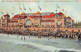 Santa Cruz California ~ Bathing Pavilion-Largest IN Stati Uniti ~ 1910s Postcard - £6.36 GBP