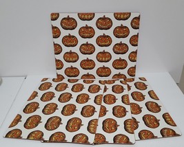 NEW RARE Pottery Barn Set of 4 Halloween Jack O Lantern Place Mats 12.75... - £42.35 GBP