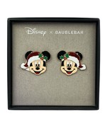 Disney x Baublebar Earrings Christmas Mickey Studs Santa Holiday Sparkle - $24.36