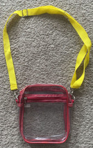 Clear Crossbody Purse Bag Tote Yellow Red Stadium Approved  Concert Sport - $15.00