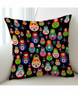 Multi Colored Matryoshka Russian Doll Cushion Cover - $239.94 MXN