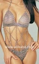 Hot &amp; Sexy Chainmail Bra + Pantie Swim Wear Beach Costume Armor Top X-mas Gift - £48.52 GBP