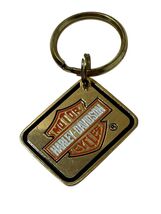 1984 HARLEY DAVIDSON KEY CHAIN FOB USA Baron Gold Toned Motor Cycles Emb... - $23.75