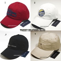 HAT MEN&#39;S BASEBALL CAP/HAT PRE-OWNED TOMMY HILFIGER RED,WHITE,BLACK,BEIG... - $23.95