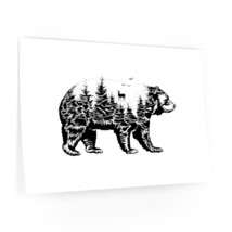 Black &amp; White Forest Bear Wall Decal - Polyester - Great for Kids Rooms - £25.44 GBP+