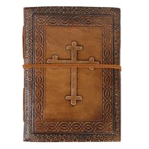 Embossed CROSS Leather Writing Journal Unlined Pages Vintage Travelers Notebook  - £20.26 GBP