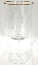 Lenox Intrigue Gold Trim Crystal Wine Glass 6&quot; Tulip Petal Stem Matches Eternal - £22.88 GBP