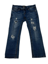Grace In La Distressed Blue Jeans Capri Low Rise Size 26 - £19.91 GBP