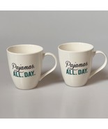PFALTZGRAFF Everyday Mugs &quot;Pajamas All Day&quot; Ceramic Coffee Cups Set of 2 - £10.55 GBP