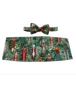 Vintage Hawaiian Surf Boards and Flowers Cummerbund and Bow Tie Set (Blu... - $169.62 CAD