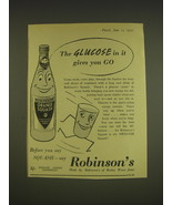 1955 Robinson&#39;s Orange Squash Advertisement - The glucose in it gives yo... - £14.52 GBP