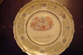 Unmarked 1910 Calendar Plate Angels and Compatible with Bell in Center,A... - $42.13
