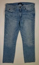 Guess Jeans Lincoln Slim Straight Mens 34x30 Actual 36x31.5 Blue Distres... - $22.09