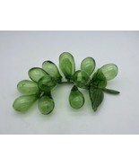 Vtg GREEN Individually Hand Blown Glass Grapes Cluster mid-century moder... - $24.99
