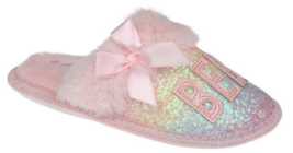 bebe Girls Sz US 13/1 M (Y) Little Kid Girls Slippers Rainbow Glitter BB... - $12.16 CAD