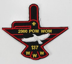 Vintage 2000 Colonneh 137 Pow Wow Button Yellow WWW OA Boy Scout Camp Patch - $11.69