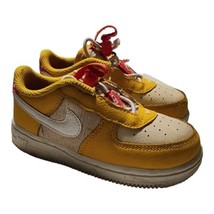 NIKE Air Force 1 Toggle SE Size 8 Child Ochre Summit White Pearl - £15.68 GBP