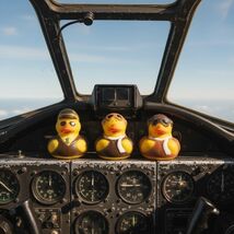 Set of 3 Pilot Rubber Ducks Aviator Captain Flight Crew Jeep Ducking Fav... - $5.91