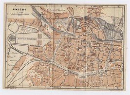 1919 Original Antique City Map Of Amiens / Picardy / France - £17.11 GBP