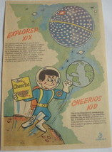 1964 Cheerios Ad Featuring Cheerios Kid &amp; Explorer XIX Satellite General... - £6.25 GBP