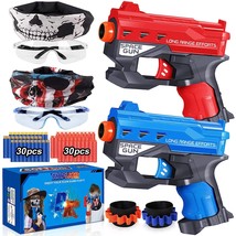 2 Pack Blaster Guns Boys Toy-With 60 Bullets &amp;2 Wristbands, Blaster Guns Toy Age - £21.71 GBP