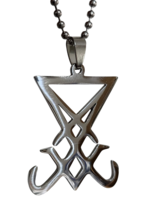 Sigil of Lucifer Pendant Necklace Steel Church of Satan Anton LaVey Luciferian - £7.87 GBP