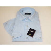 Men's Ciazzo Turkey 100% Linen Breathable Shirt Short Sleeves #Linen 19 Lt Blue image 6