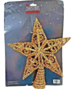 Christmas Shoppe Tree Topper Gold Glitter Christmas Star 1 1/2&quot; Tall x 1... - $11.74