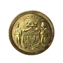 Post Civil War Coat Button Wisconsin State Seal G.W. Simmons &amp; Son 1&quot; - £38.51 GBP