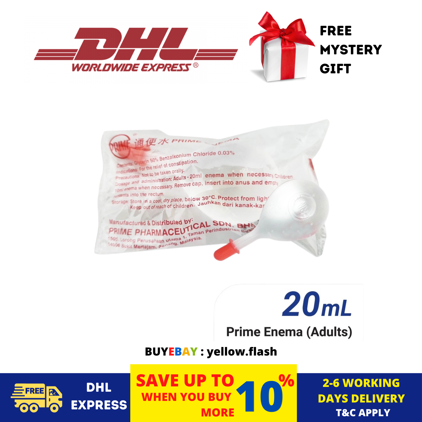 100 Pieces 20ml Prime Enema Pump, Pump For Instant Constipation Relief DHL - $90.76