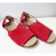 Earth Alder Abra Ginger Suede Slip On Sandals Spicy Red Open Toe Womens ... - $54.45