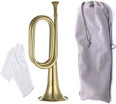 Tuoren Gold Bugle Cavalry Trumpet Brass Instrument For School Band Cavalry - £32.98 GBP