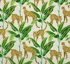 Richloom Enzel Linen Leopard Cheetah Tropical Outdoor Multi Fabric By Yard 54&quot;W - £7.86 GBP