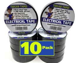 Electrical Tape - Black Vinyl Electric Tape (10 Pack) | Flame Retardant, - $37.94