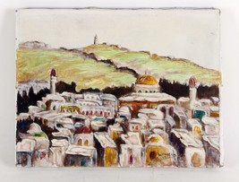 &quot;Old City Jerusalem&quot; by Weinberg Oil Painting on Canvas 11&quot; x 14&quot; Unframed - £1,508.24 GBP