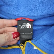 The North Face Jacket Mens L Blue Polartec Long Sleeve Quarter Zip Fleece Logo - £23.34 GBP
