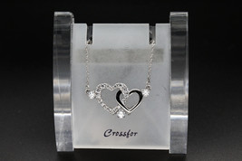 Crossfor Dancing Stone Pure Heart 925 Sterling Silver Necklace NYP-598 - £87.71 GBP