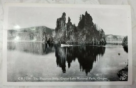 Postcard RPPC The Phantom Ship Crater Lake National Park, Oregon - £6.25 GBP