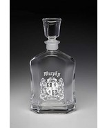 Murphy Irish Coat of Arms Whiskey Decanter (Sand Etched) - $64.05 CAD