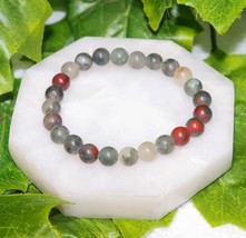 Wholesale Lot 5 Pc African bloodstone 23beads 8mm 7.5” Crystal Stretch B... - £47.58 GBP