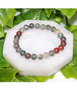 Wholesale Lot 5 Pc African bloodstone 23beads 8mm 7.5” Crystal Stretch B... - £47.58 GBP