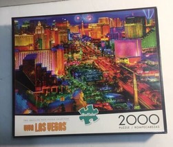 Buffalo Games 2000 Piece Jigsaw Puzzle - Viva Las Vegas Nightime Skyline... - $4.45