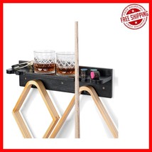 Stylish 4-Cue Bamboo Rack Wall Mount with Drink Holder &amp; Ball Storage, 1... - $928.31 MXN