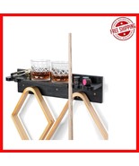 Stylish 4-Cue Bamboo Rack Wall Mount with Drink Holder &amp; Ball Storage, 1... - $68.85 CAD