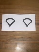 US Army Private First Class E-3 Black Shiny Rank Insignia Collar Pins Pa... - $9.90