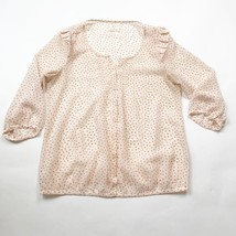 Anthropologie Pins and Needles Womens Sheer Button Blouse Size Small Ivory - $177.34 MXN