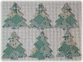 Vintage Feedsack Quilt Tree Applique Cut Outs Die Cuts - $250.67 MXN