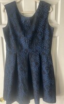 Tiana B. Sleeves Dress  Size 14 Blue Black Floral Embroidered Cap - $12.20