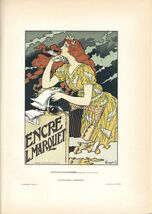 1896 "Encre L Marquet" stone litho – Eugéne Grasset – Les Affiches Illustrées - $305.55