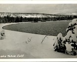 RPPC Shoreline In Winter Lake Tahoe California CA UNP Ansco Postcard D2 - $6.88